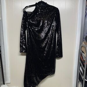 Elegant Black Sequin Dress